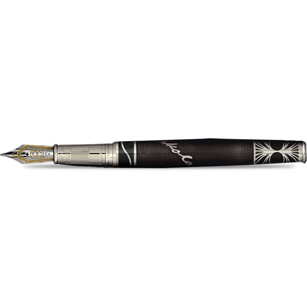 David Oscarson Tesla Fountain Pen - Translucent Black - Silver Trim - Pen Boutique Ltd