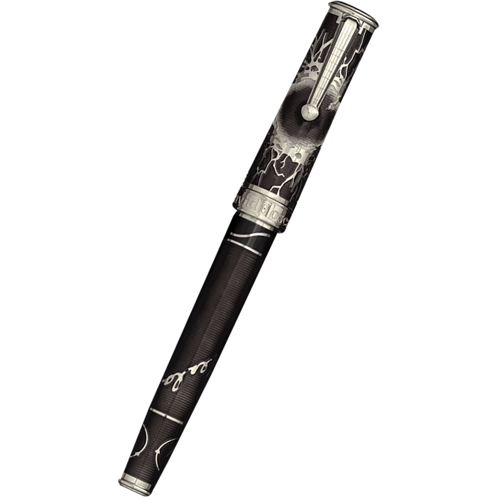 David Oscarson Tesla Rollerball Pen - Translucent Black - Silver Trim - Pen Boutique Ltd