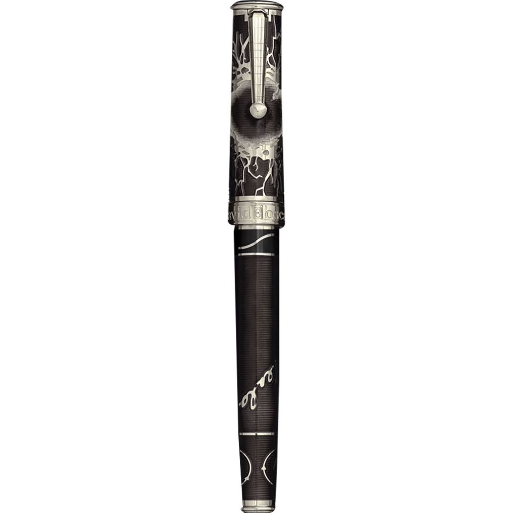 David Oscarson Tesla Rollerball Pen - Translucent Black - Silver Trim - Pen Boutique Ltd