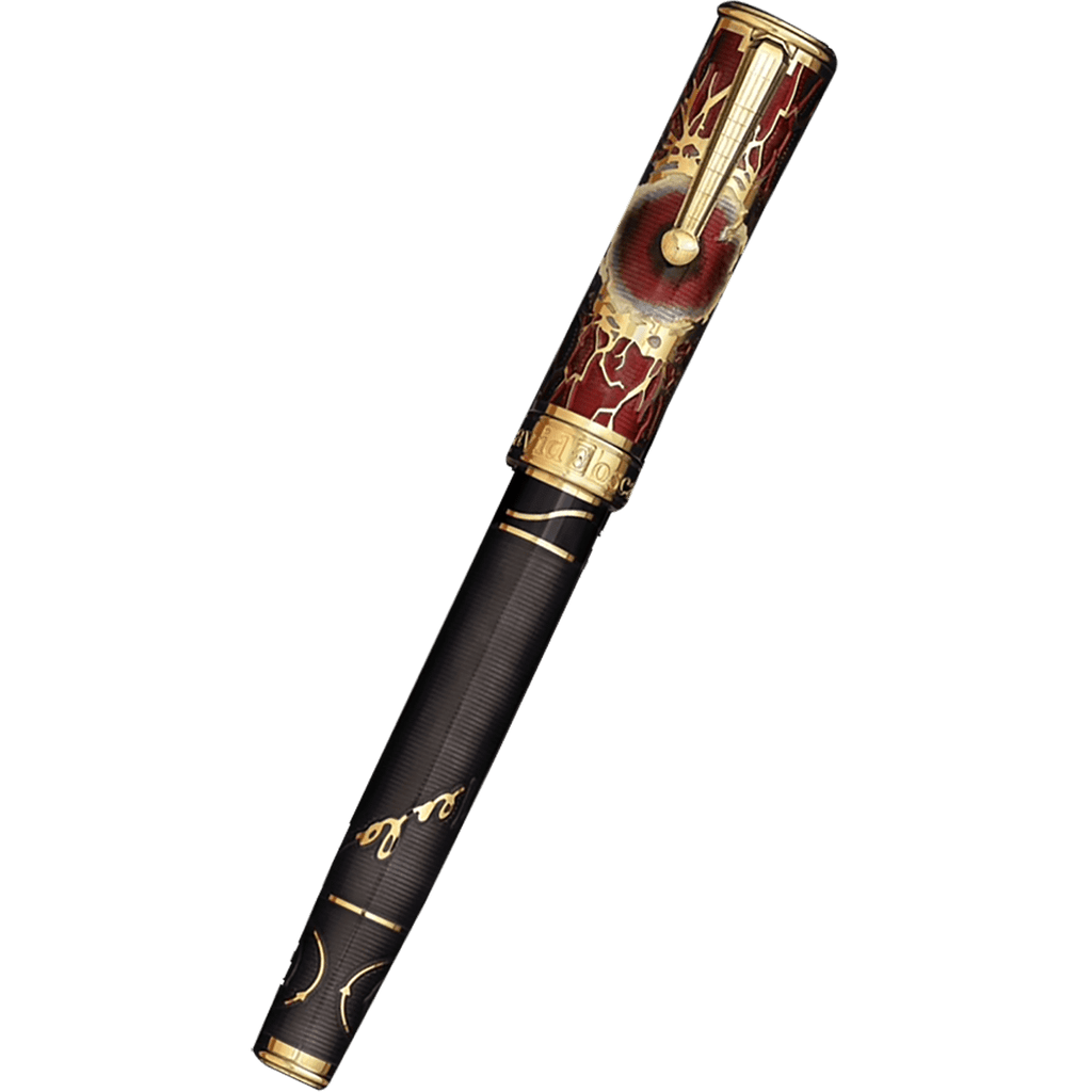 David Oscarson Tesla Rollerball Pen - Translucent Black - Gold Trim - Pen Boutique Ltd