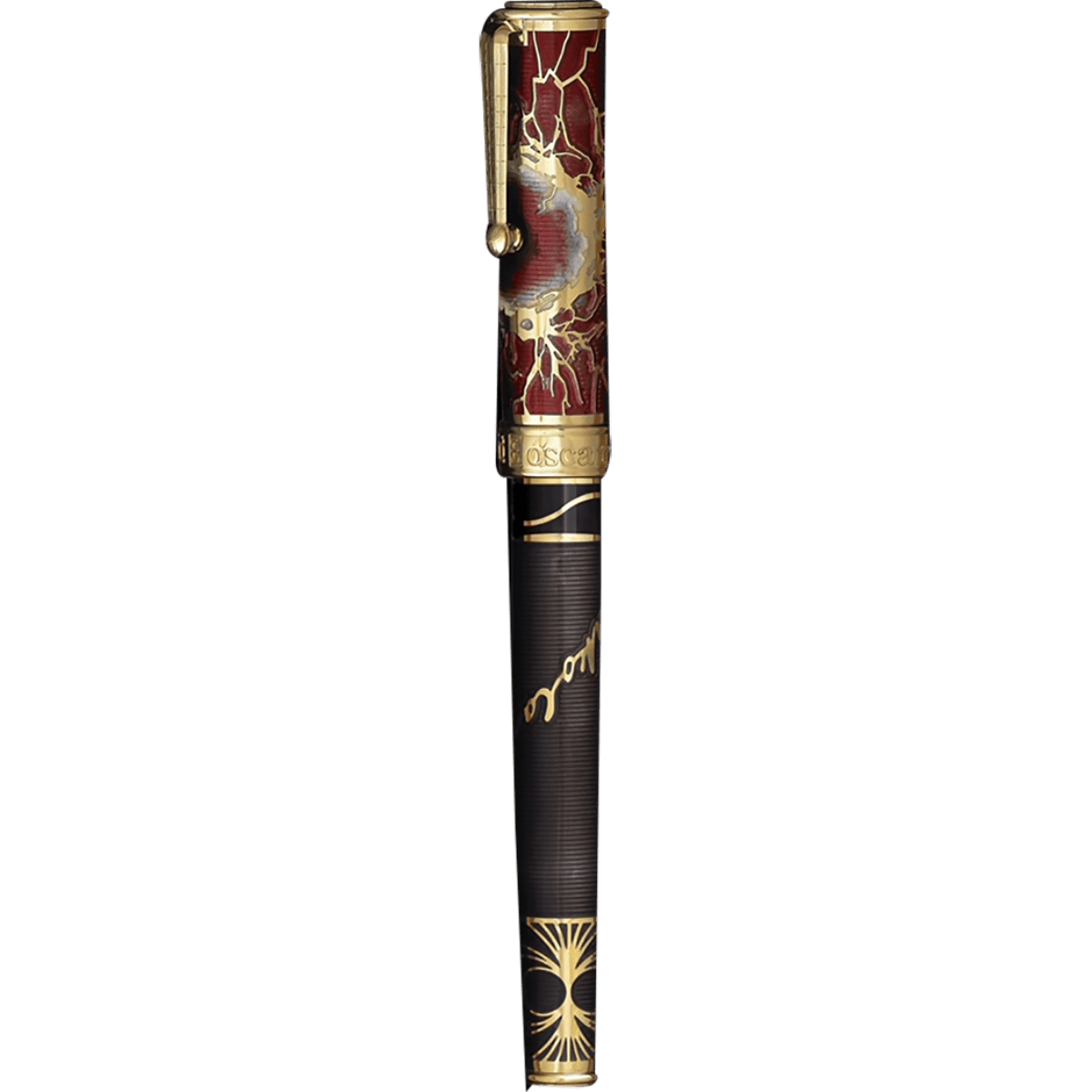 David Oscarson Tesla Fountain Pen - Translucent Black - Gold Trim - Pen Boutique Ltd