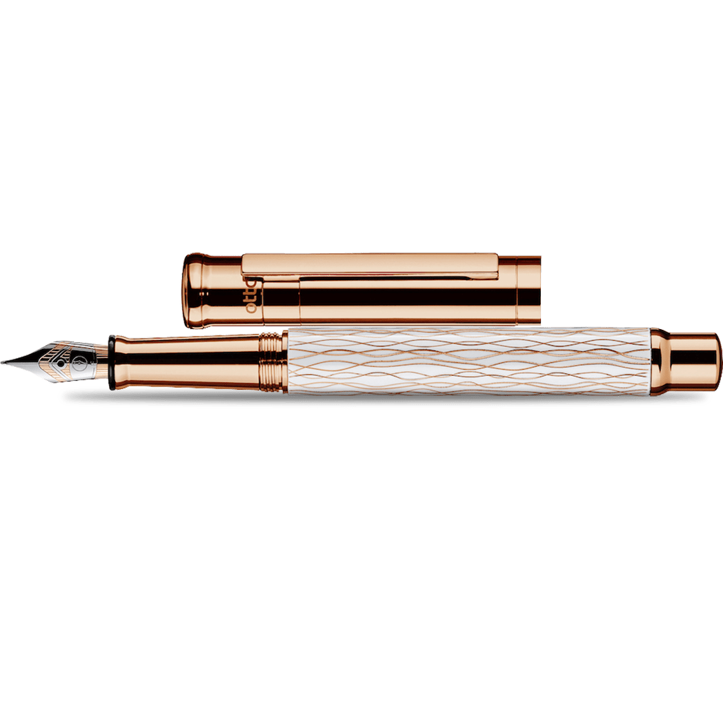 Otto Hutt Design 4 Fountain Pen - White Wave - Steel Nib - Pen Boutique Ltd