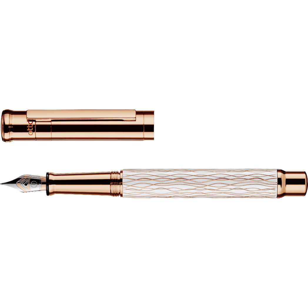 Otto Hutt Design 4 Fountain Pen - White Wave - Steel Nib - Pen Boutique Ltd