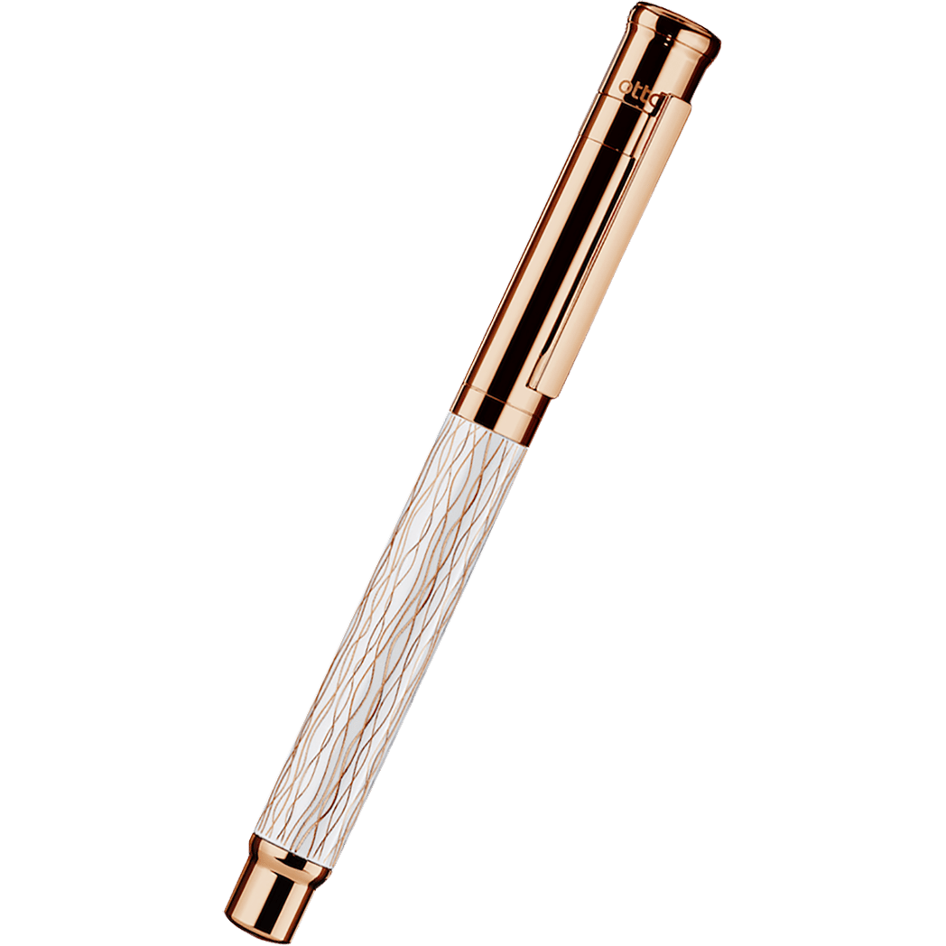 Otto Hutt Design 4 Fountain Pen - White Wave - Steel Nib - Pen Boutique Ltd