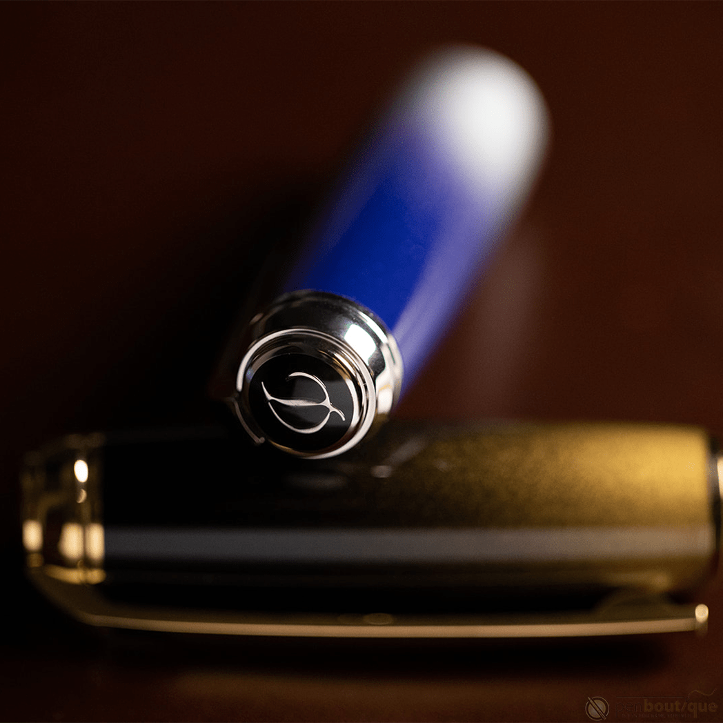 S T Dupont Line D Fountain Pen - Starburst Blue - Palladium Trim (USA Exclusive Edition) - Pen Boutique Ltd