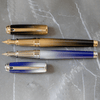 S T Dupont Line D Fountain Pen - Starburst Blue - Palladium Trim (USA Exclusive Edition) - Pen Boutique Ltd