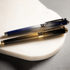 S T Dupont Line D Fountain Pen - Starburst Blue - Palladium Trim (USA Exclusive Edition) - Pen Boutique Ltd