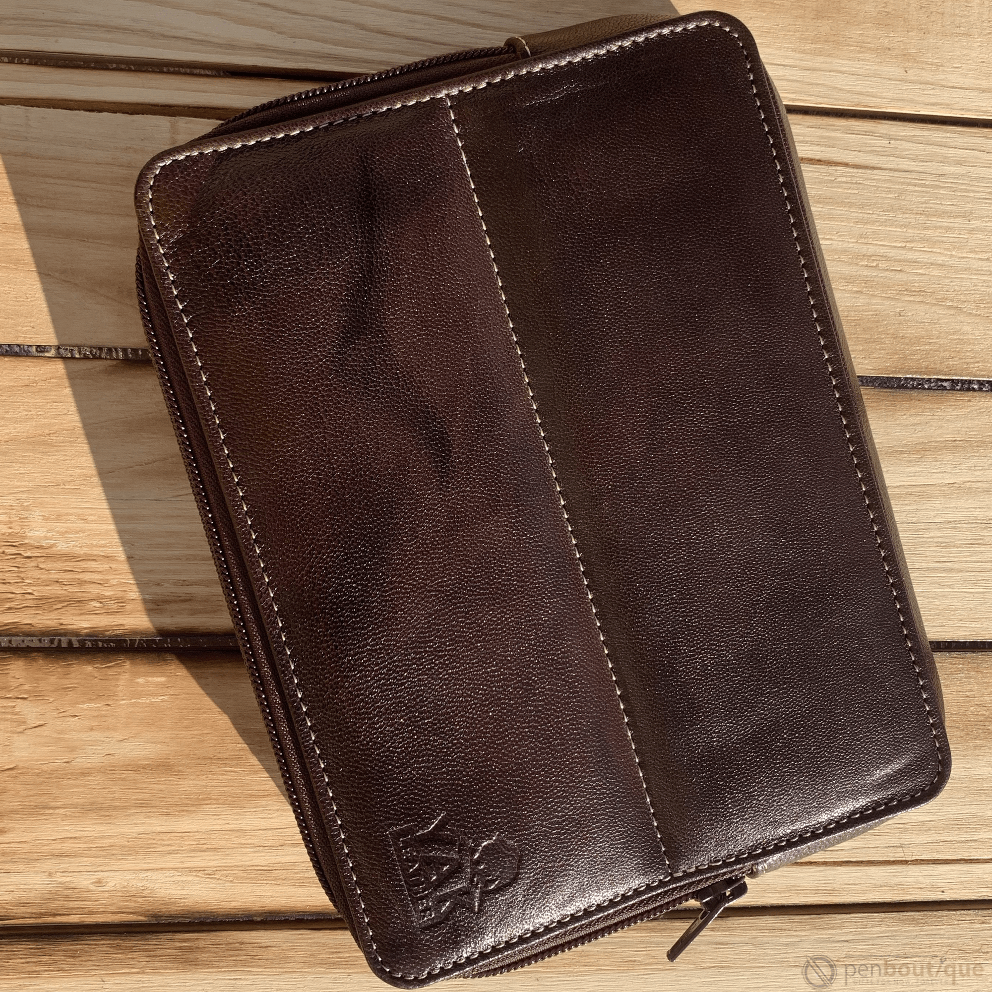 Pen Boutique Yak Leather 10 Pen Holder - Brown - Pen Boutique Ltd