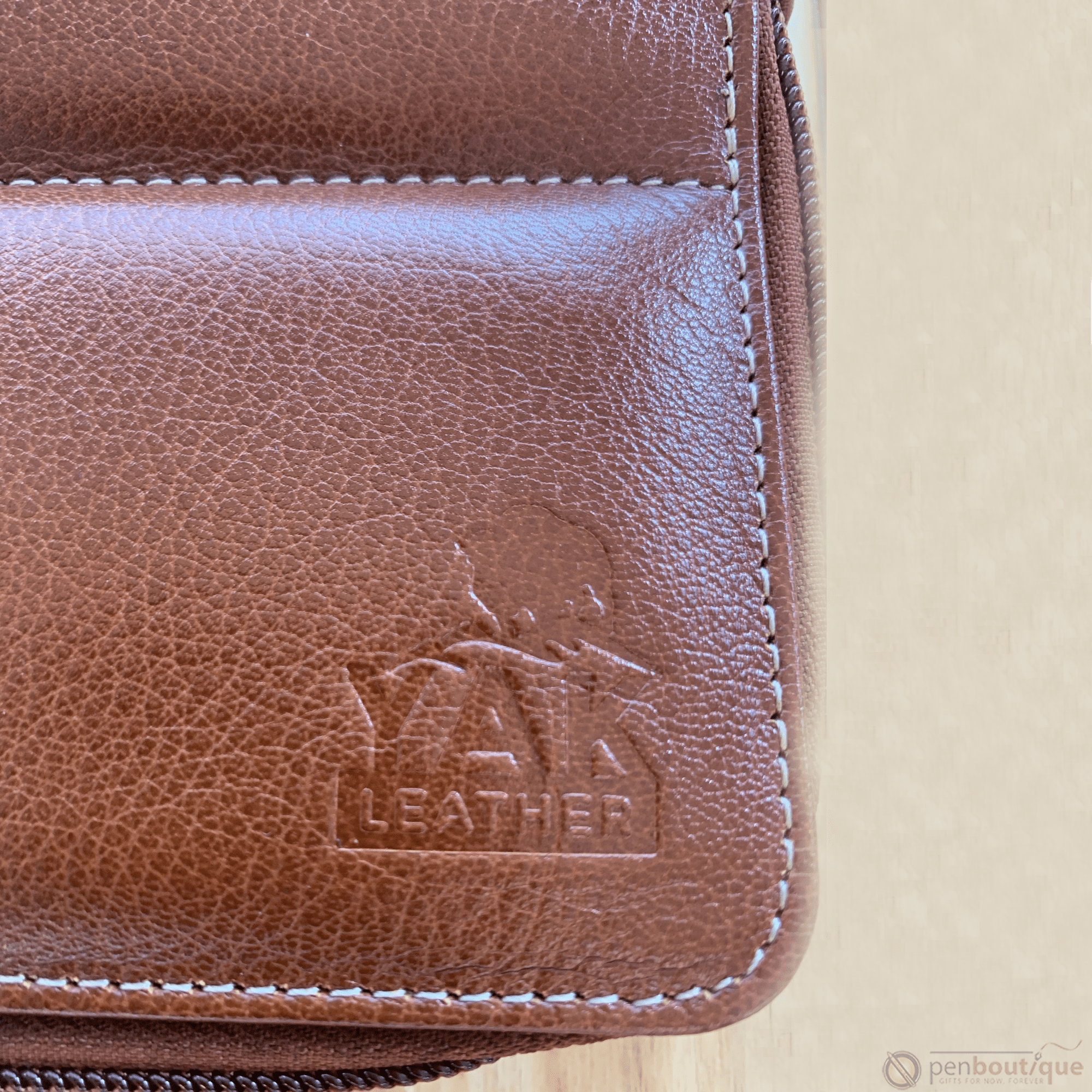 Pen Boutique Yak Leather 10 Pen Holder - Tan - Pen Boutique Ltd
