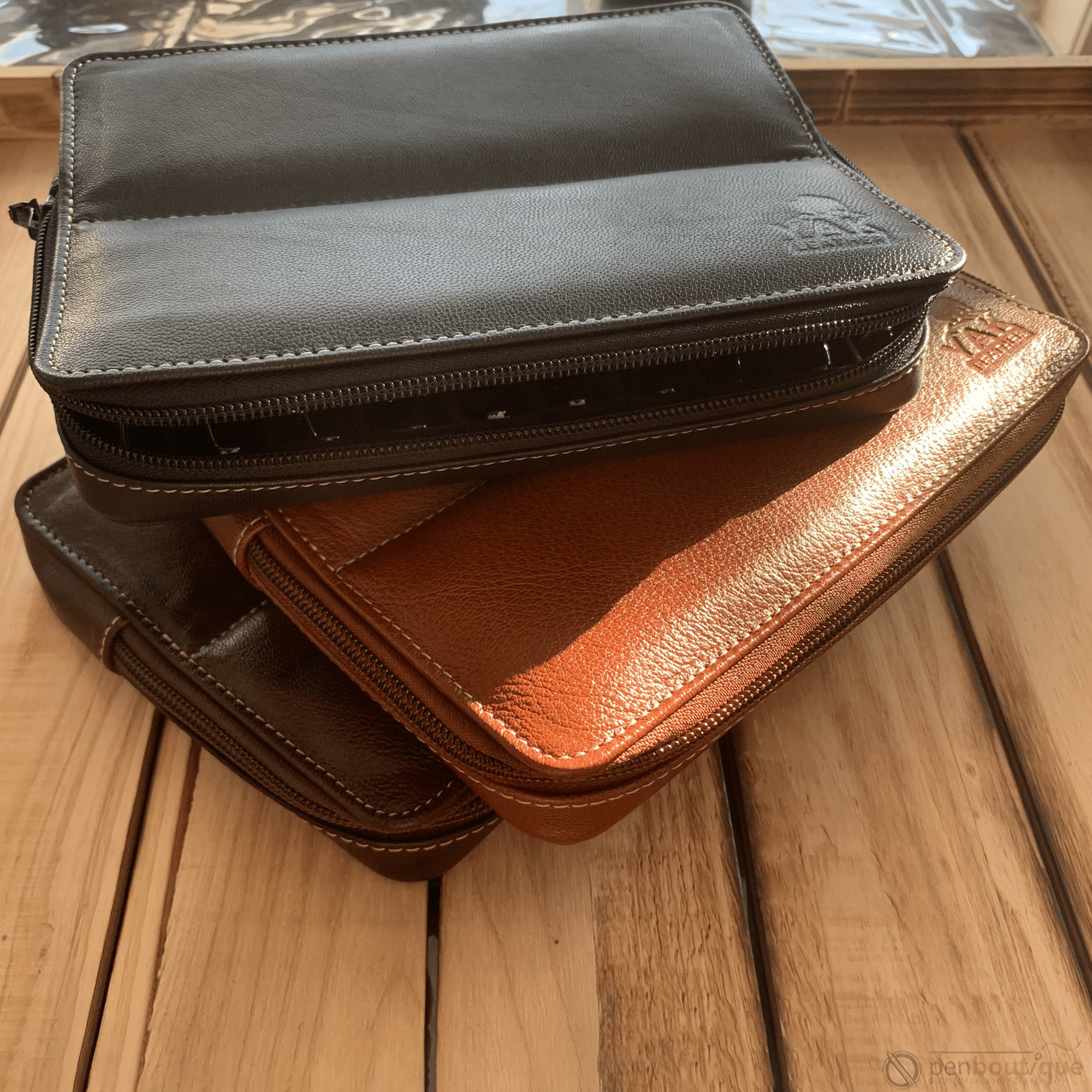 Pen Boutique Yak Leather 10 Pen Holder - Brown - Pen Boutique Ltd