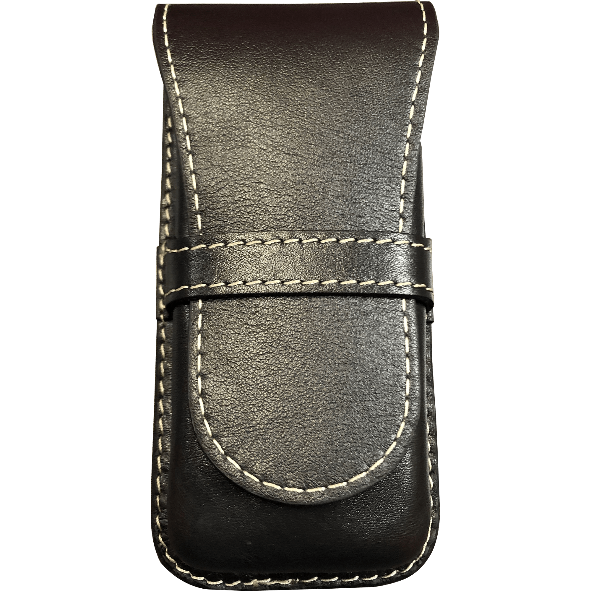 Pen Boutique Yak Leather Triple Pen Holder - Black/Red insert - Pen Boutique Ltd