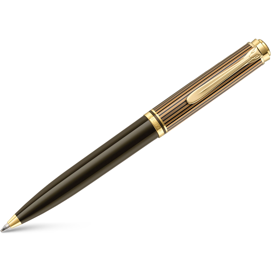 Pelikan Souveran Ballpoint Pen - K800 Warm Brown & Black Stripe (Special Edition)-Pen Boutique Ltd