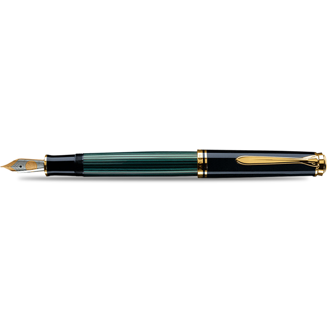 Pelikan Souveran Fountain Pen - M800 Black & Green Stripe-Pen Boutique Ltd