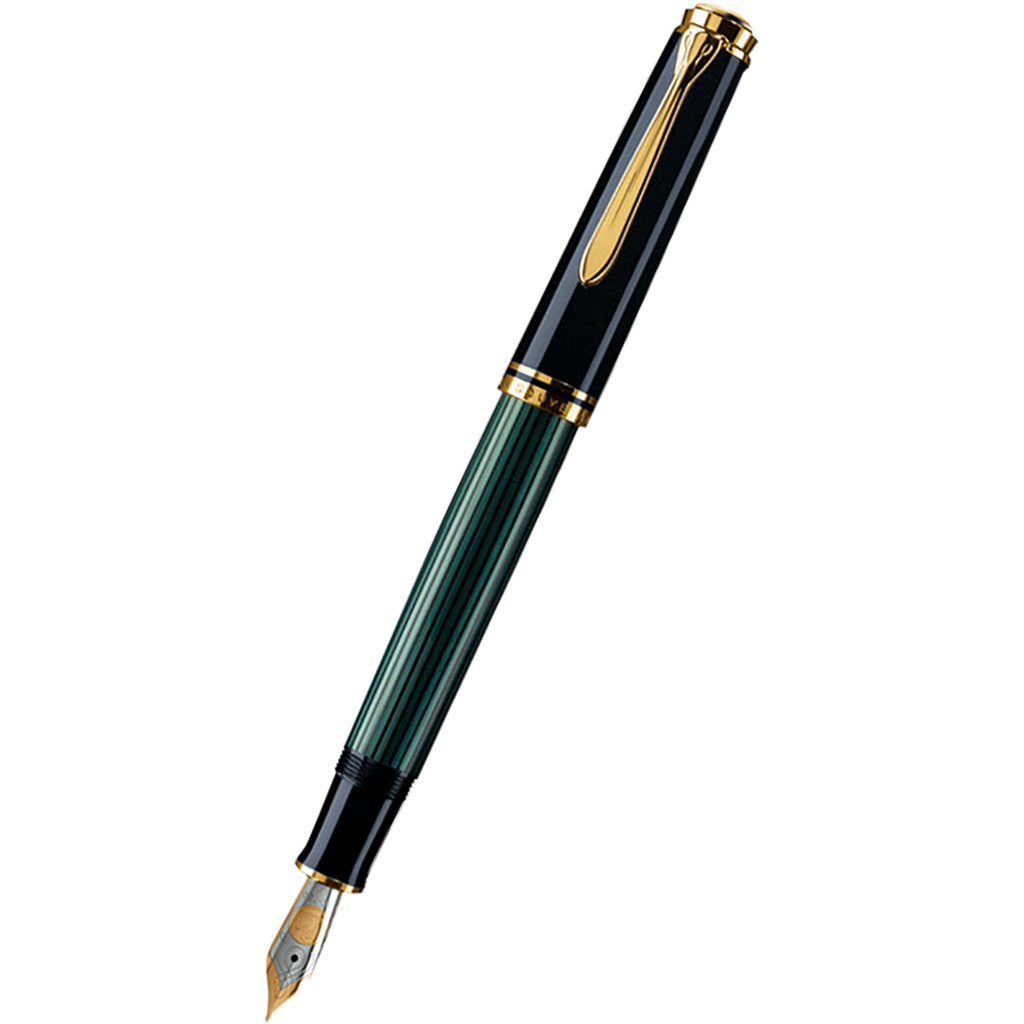 Pelikan Souveran Fountain Pen - M800 Black & Green Stripe-Pen Boutique Ltd