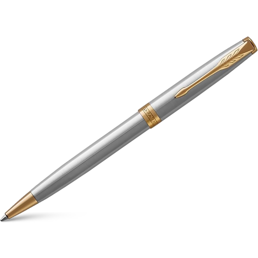 Parker Sonnet Stainless Steel with Gold Trim Ballpoint Pen-Pen Boutique Ltd