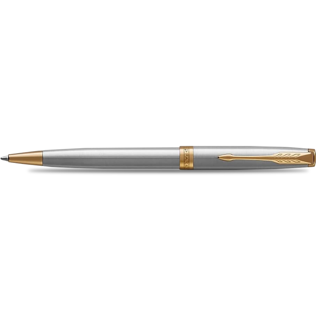 Parker Sonnet Stainless Steel with Gold Trim Ballpoint Pen-Pen Boutique Ltd