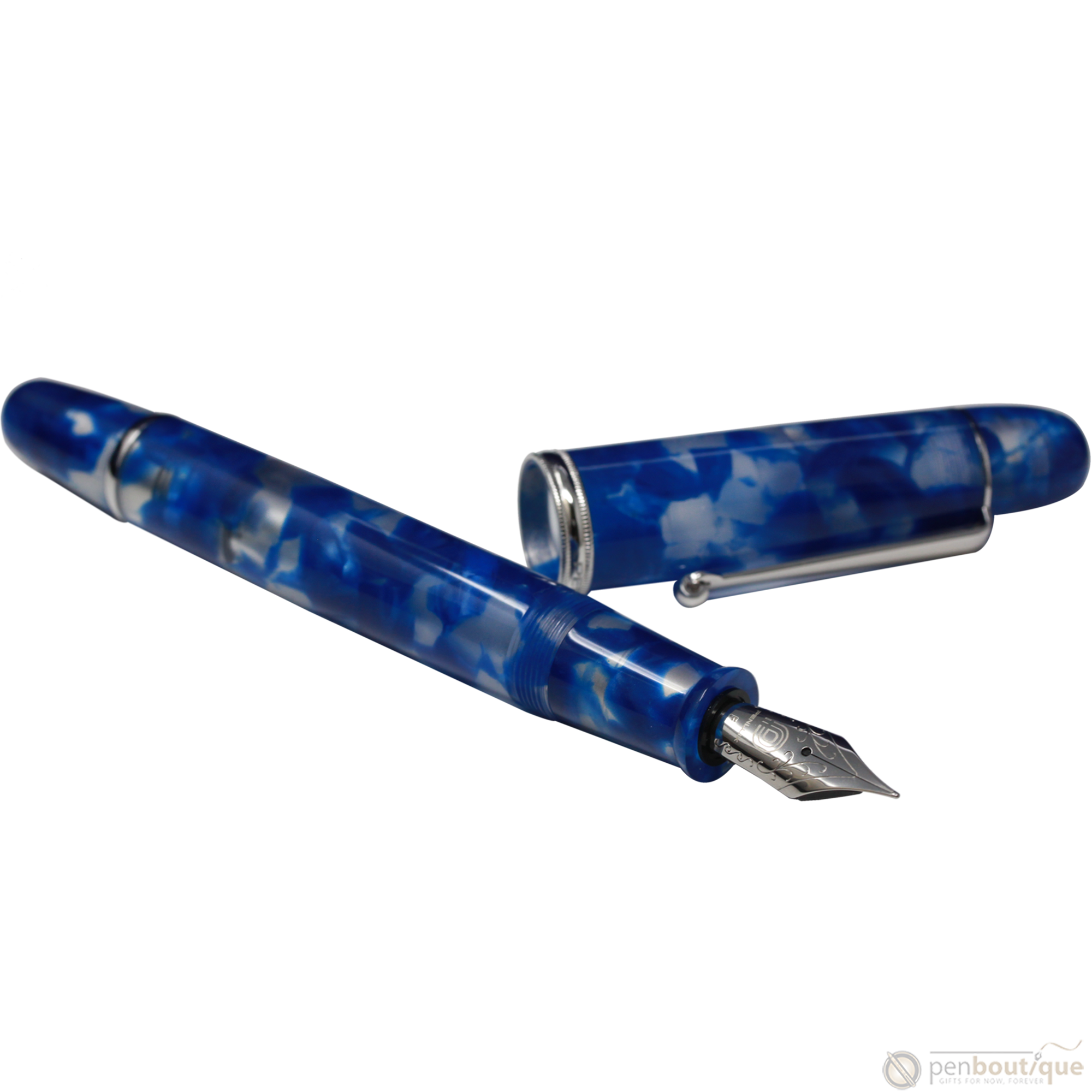 Penlux Masterpiece Grande Fountain Pen - Koi - Blue & White-Pen Boutique Ltd