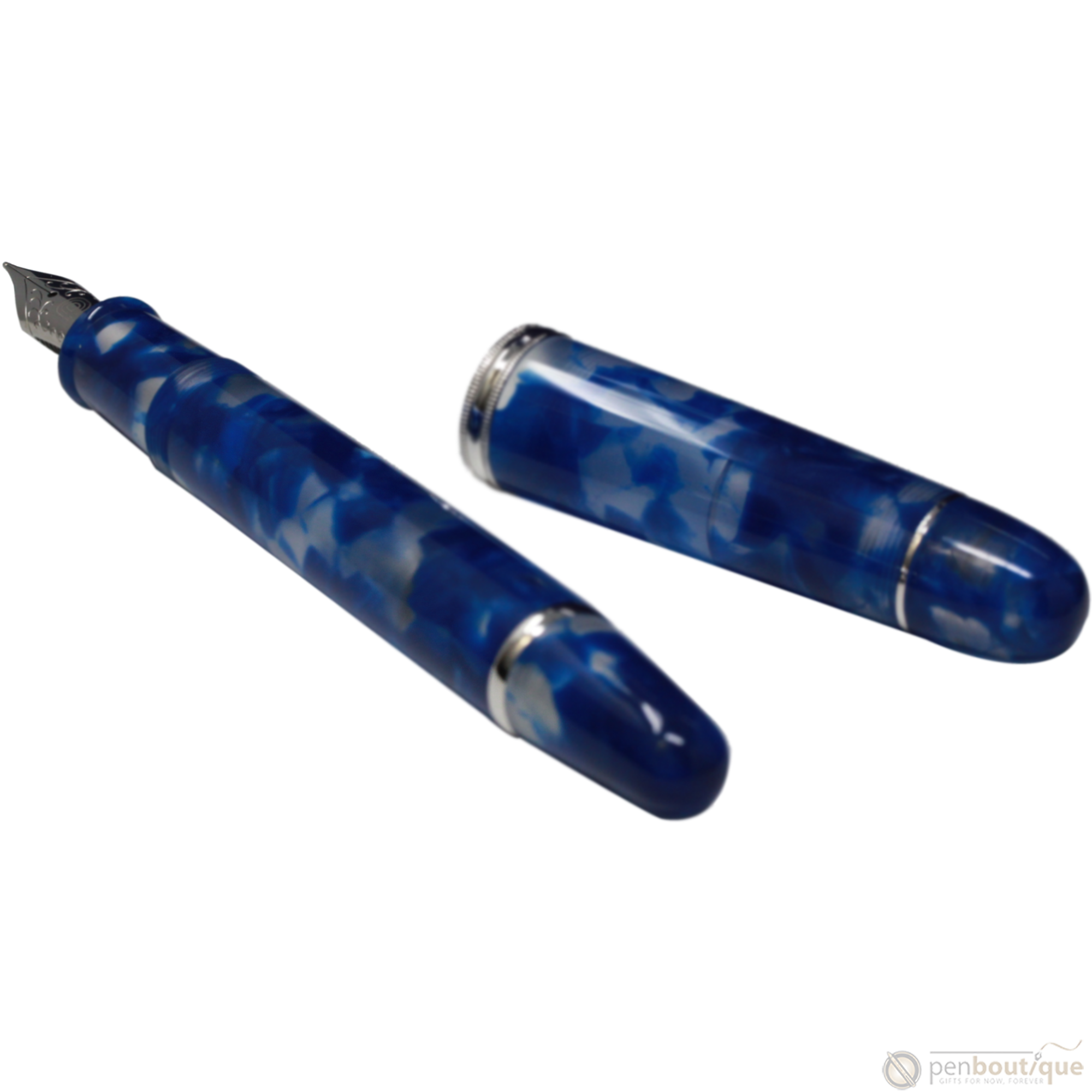 Penlux Masterpiece Grande Fountain Pen - Koi - Blue & White-Pen Boutique Ltd