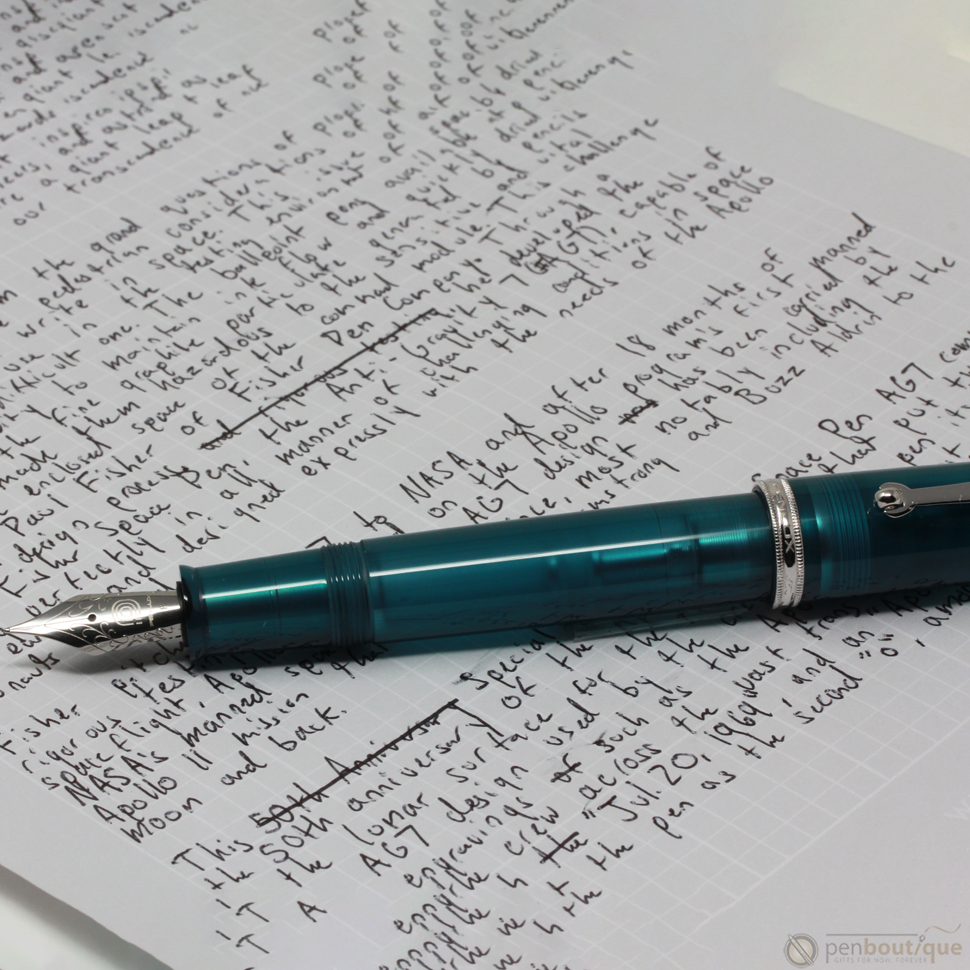 Penlux Masterpiece Grande Fountain Pen - Deep Sea-Pen Boutique Ltd