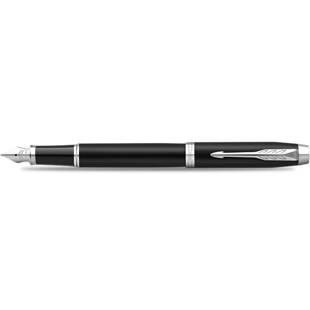 Parker IM Fountain Pen - Black - Chrome Trim - Pen Boutique Ltd
