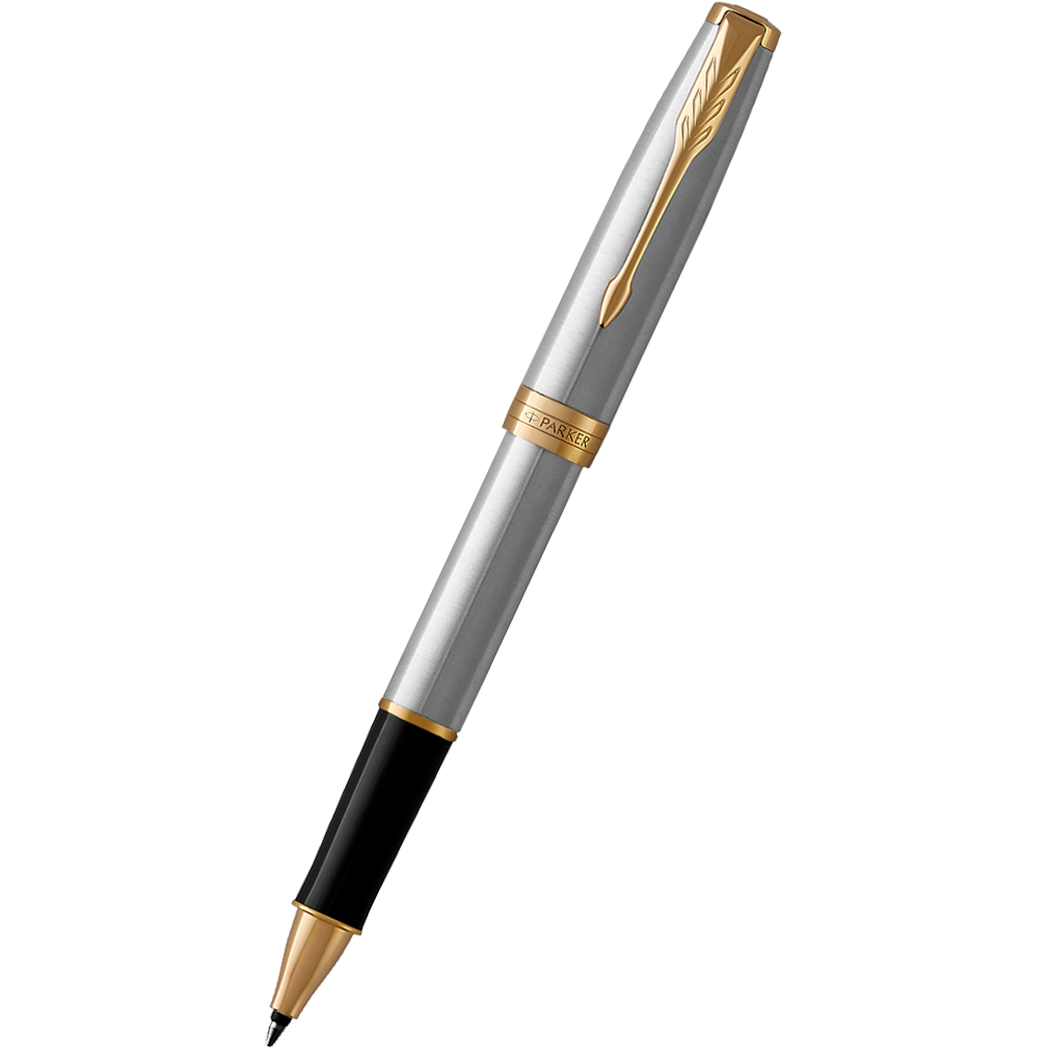 Parker Sonnet Stainless Steel with Gold Trim Rollerball Pen-Pen Boutique Ltd