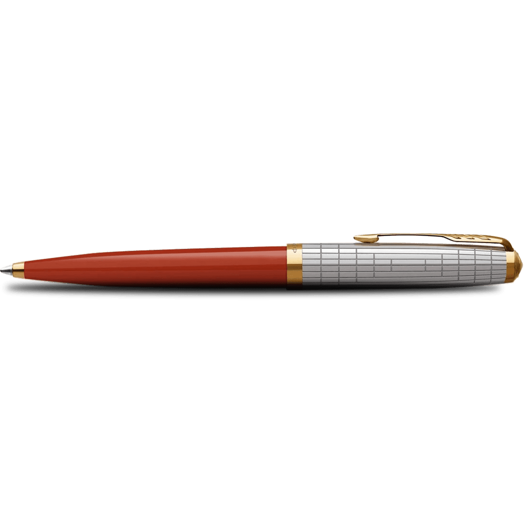 Parker 51 Ballpoint Pen - Premium Rage Red - Gold Trim - Pen Boutique Ltd