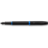 Parker IM Fountain Pen - Satin Black - Marine Blue Ring - Pen Boutique Ltd