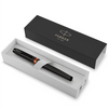 Parker IM Rollerball Pen - Satin Black - Flame Orange Ring - Pen Boutique Ltd