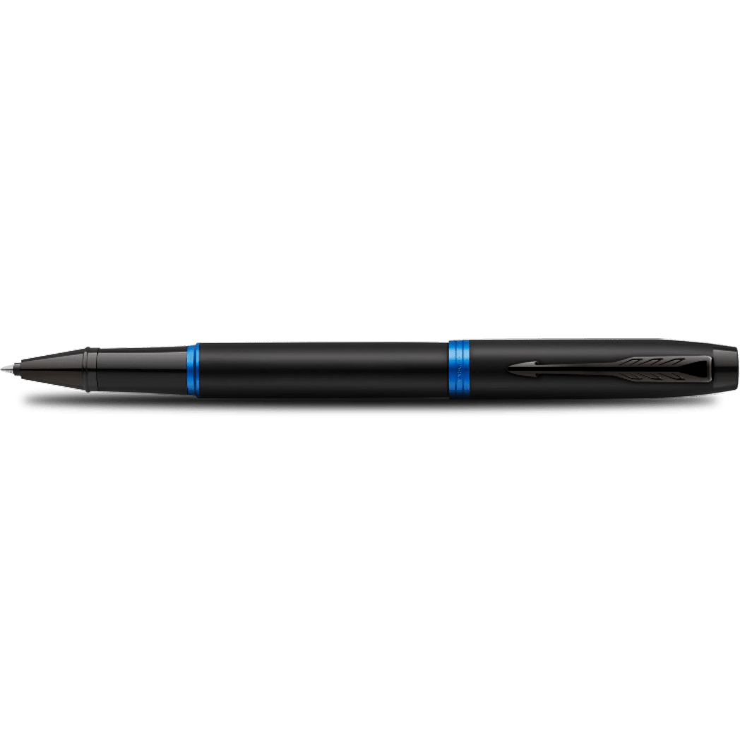 Parker IM Rollerball Pen - Satin Black - Marine Blue Ring - Pen Boutique Ltd