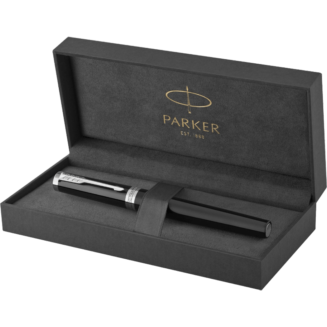 Parker Ingenuity Core Rollerball Pen - Black - Chrome Trim - Pen Boutique Ltd