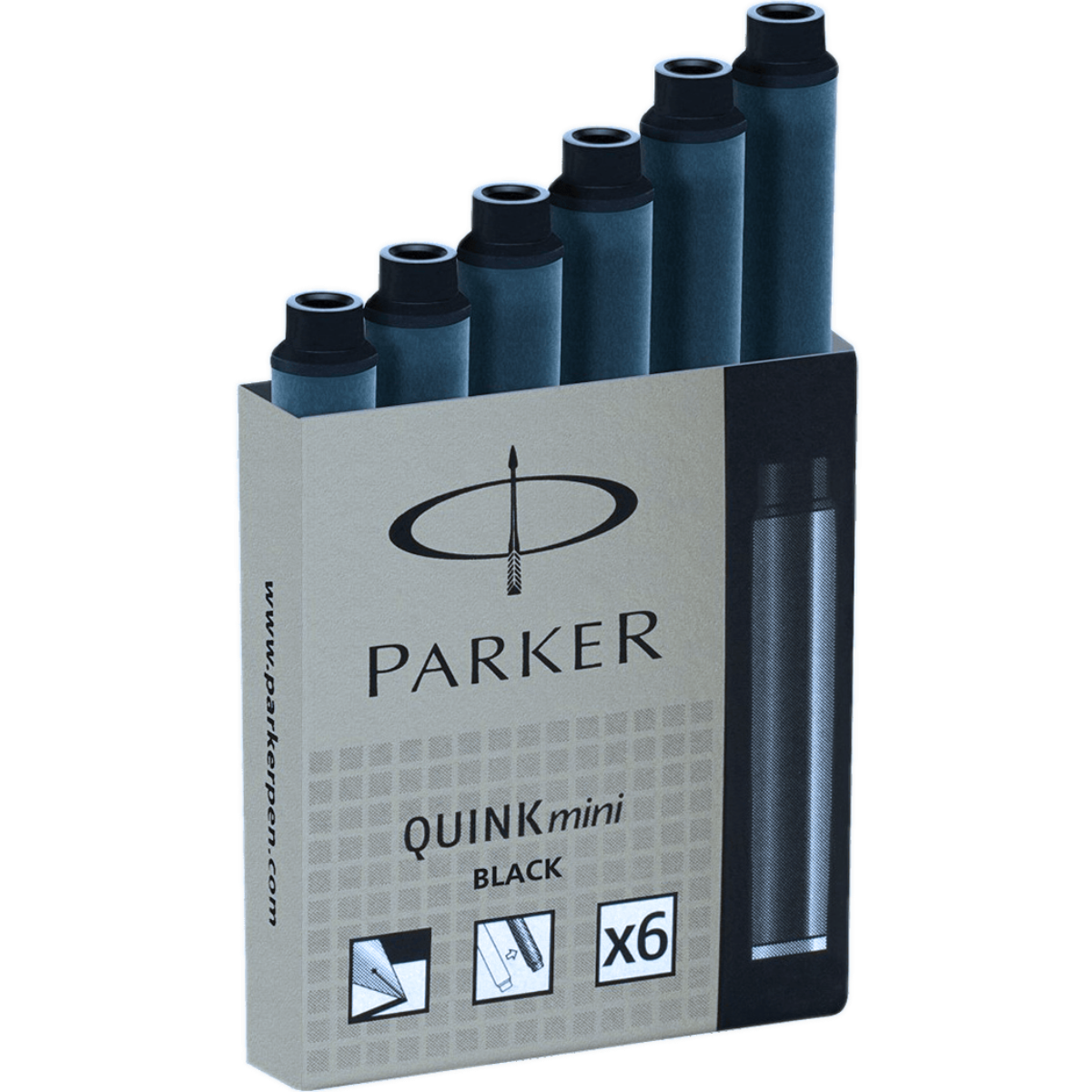 Parker Quink Mini Ink Cartridges - Black (6 Per Pack)-Pen Boutique Ltd