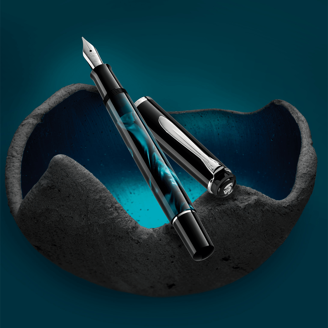 On Sale : Pelikan Classic Fountain Pen - M205 Petrol - Marbled (Special Edition) - Pen Boutique Ltd