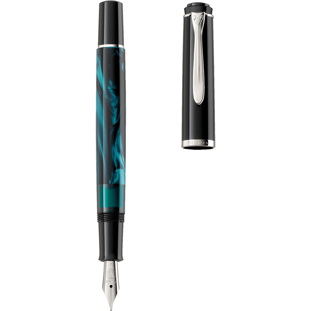 On Sale : Pelikan Classic Fountain Pen - M205 Petrol - Marbled (Special Edition) - Pen Boutique Ltd