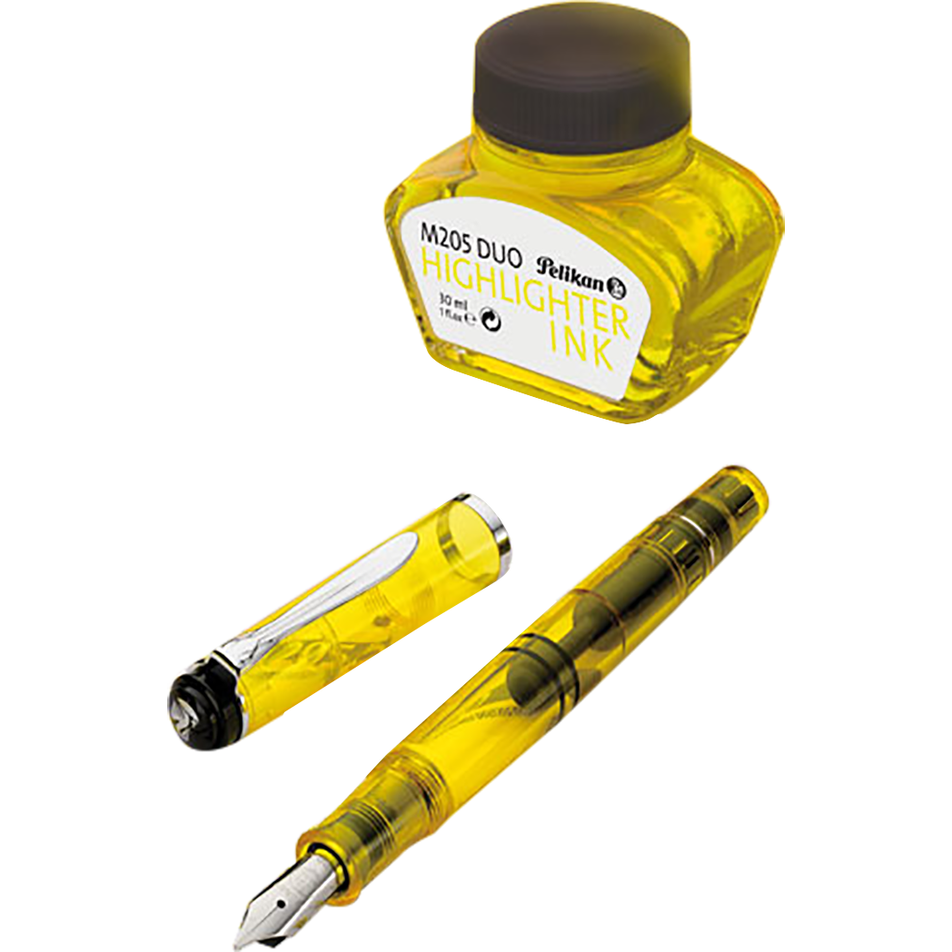 Pelikan Classic Fountain Pen Set - M205 Duo Highlighter Neon Yellow - Pen Boutique Ltd