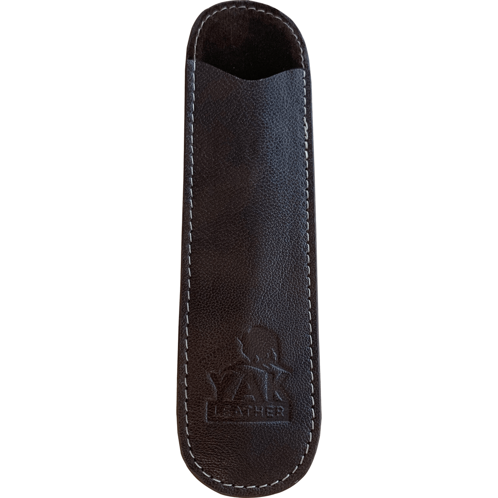Pen Boutique Yak Leather Single Pen Sleeve - Brown - Pen Boutique Ltd