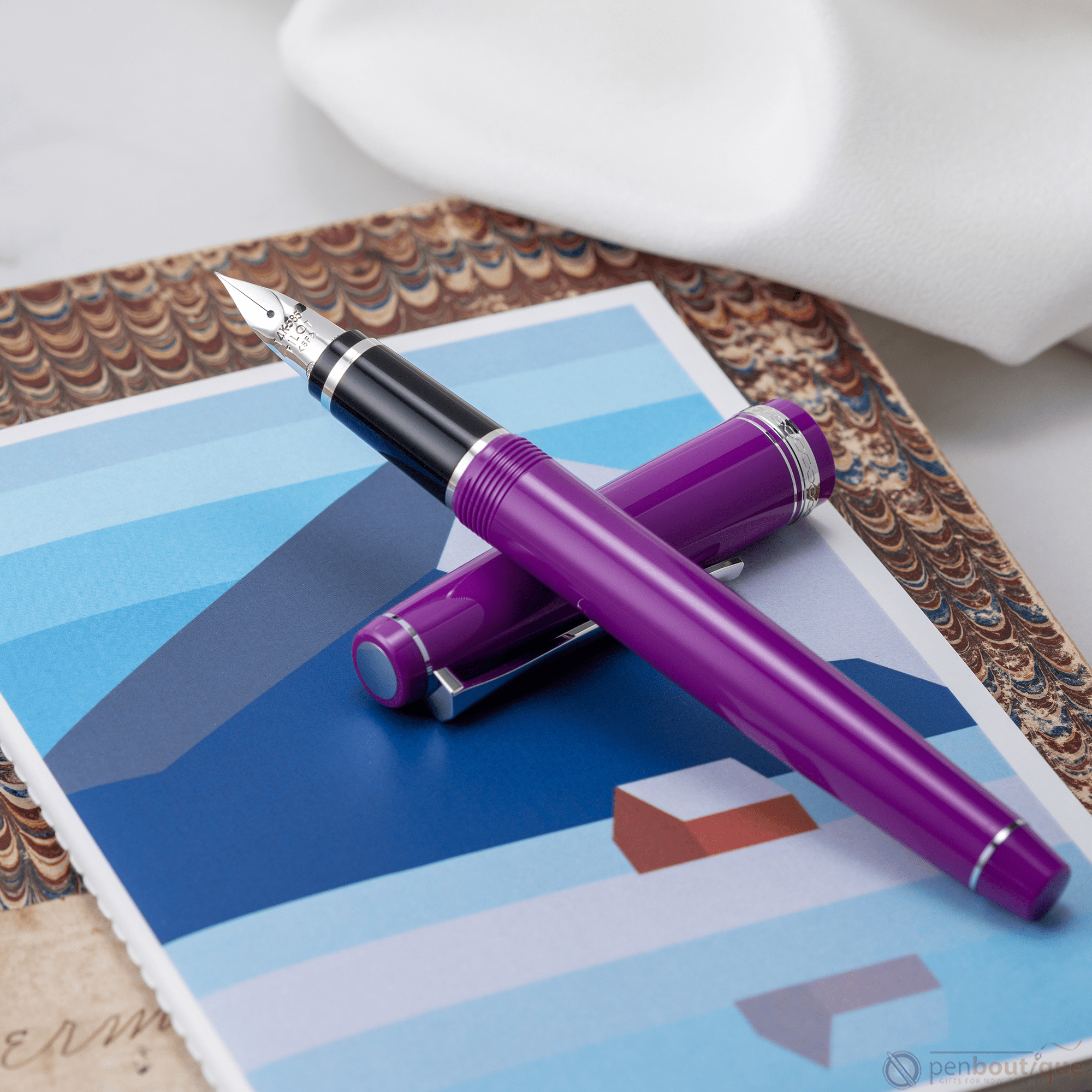 Pilot Falcon Fountain Pen - Plum Purple - Rhodium Trim - Pen Boutique Ltd