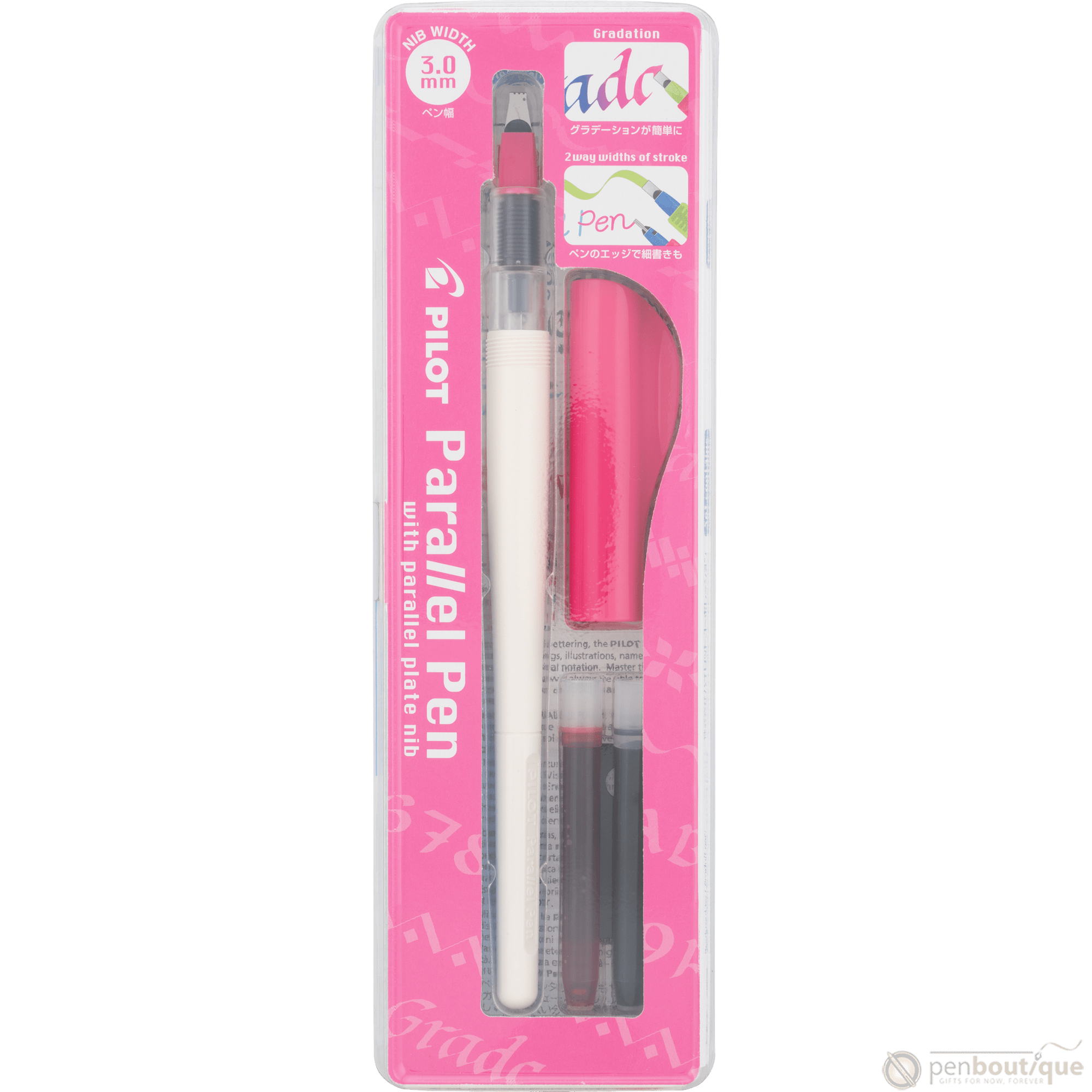 Pilot Parallel Fountain Pen - Pink - 3.0 mm - Pen Boutique Ltd