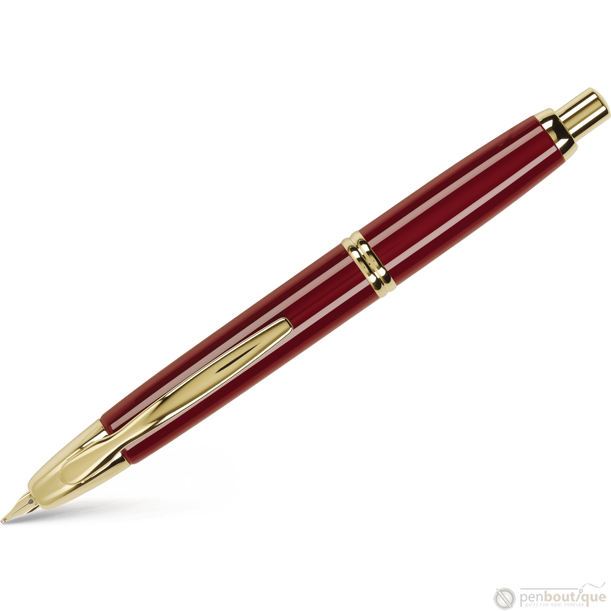 Pilot Vanishing Point Fountain Pen - Red - Gold Trim - Pen Boutique Ltd