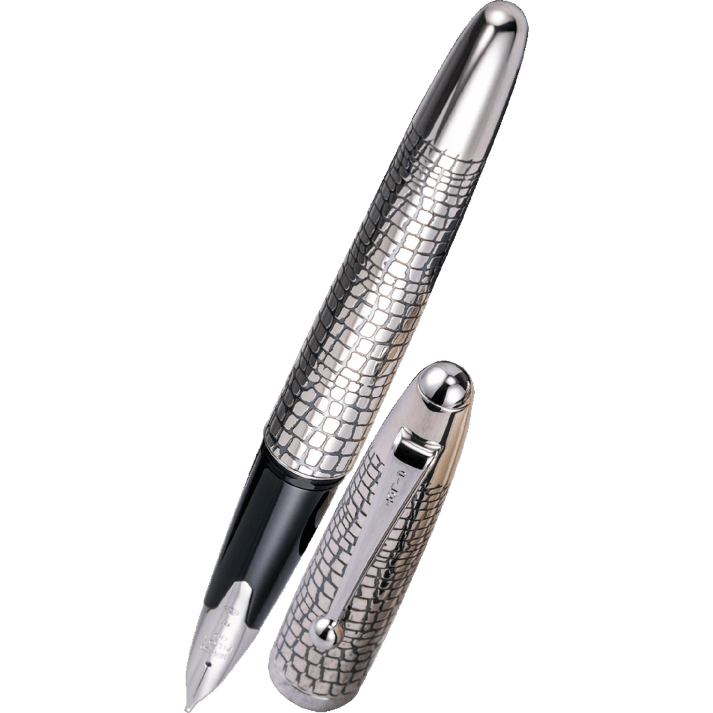 Pilot Sterling Silver Fountain Pen - Silvern Ishidatami - Pen Boutique Ltd