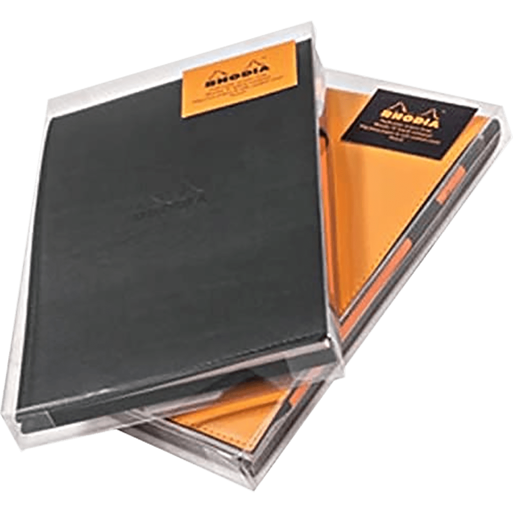 Rhodia "R" Notepad Gift Set Black w/lined pad 6 x 8 ¾ - Pen Boutique Ltd