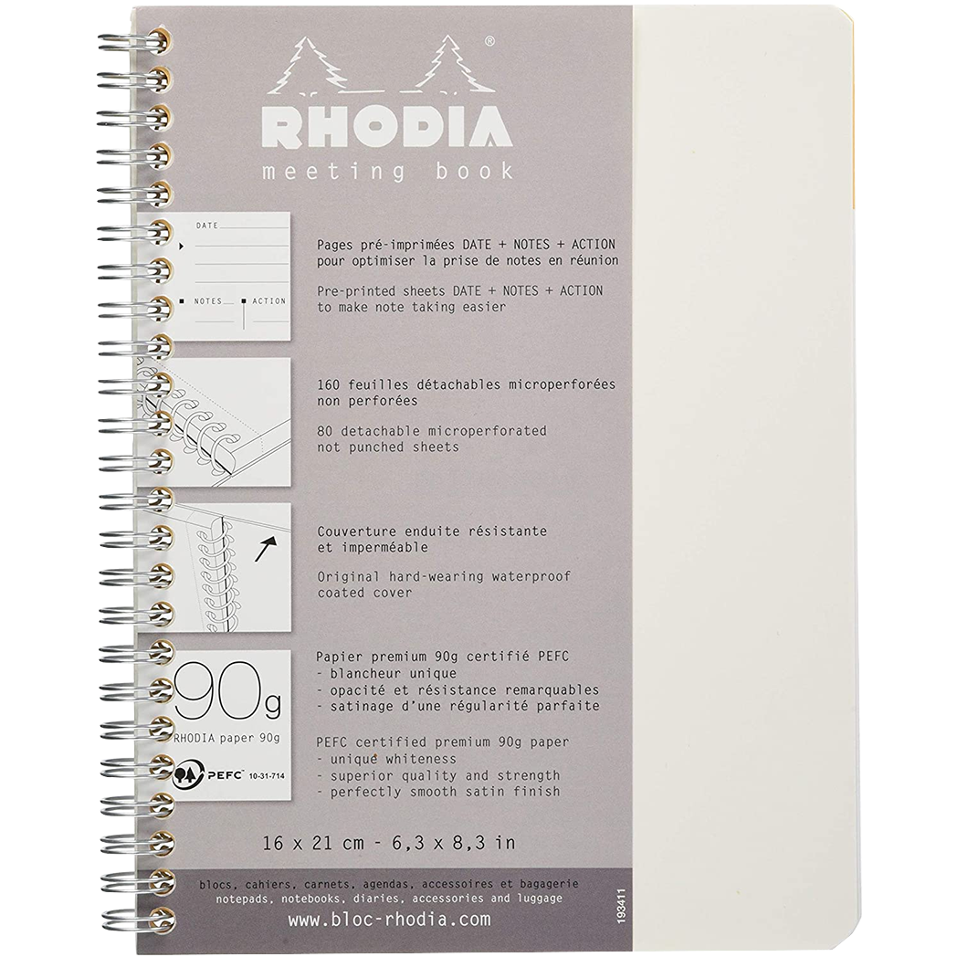 Rhodia Ice Meeting Book A5 Small 6 1/2 X 8 1/4-Pen Boutique Ltd