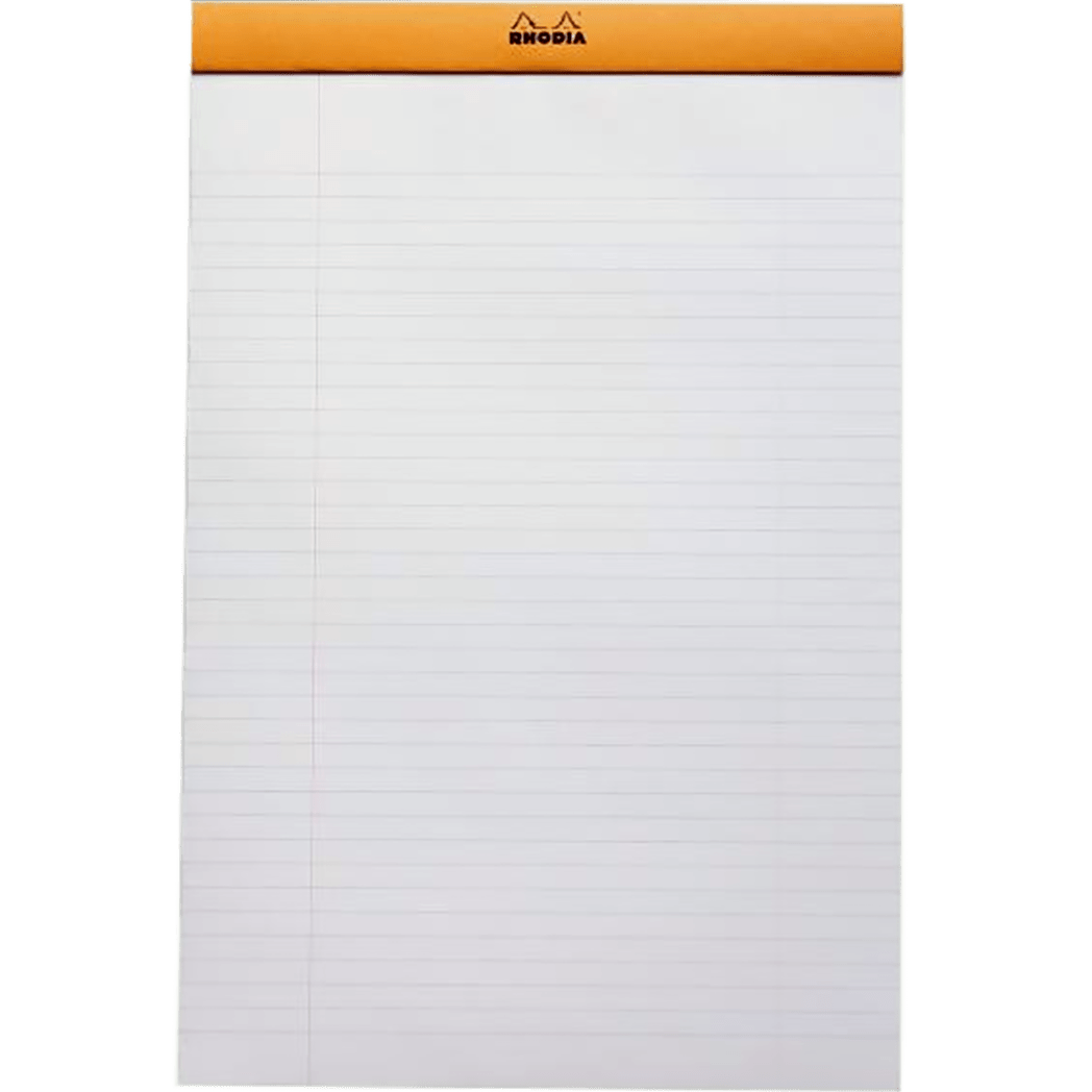Rhodia Classic Notepads Top Staplebound 8 ¼ x 12 ½ Orange - Lined - Pen Boutique Ltd