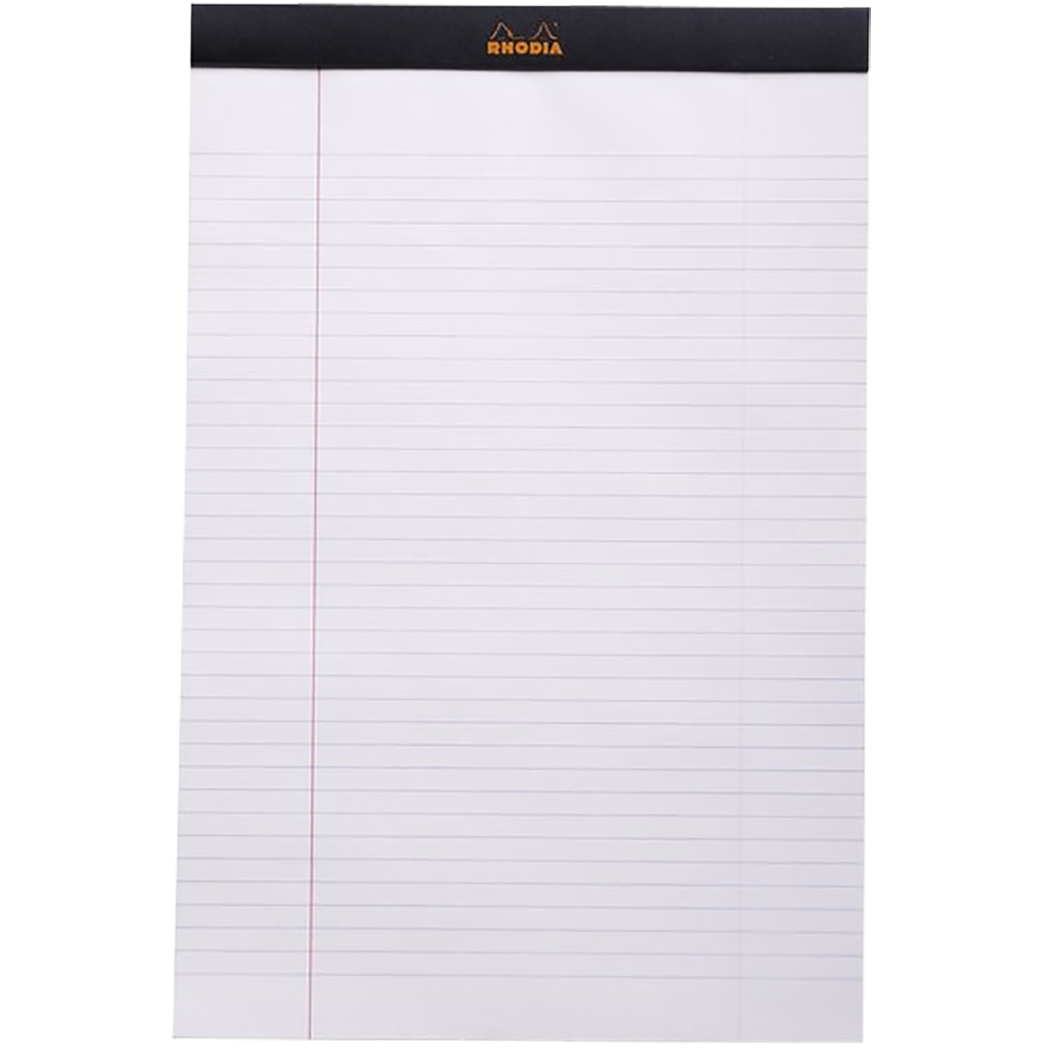 Rhodia Classic Notepads Top Staplebound 8 ¼ x 12 ½ Black - Lined-Pen Boutique Ltd