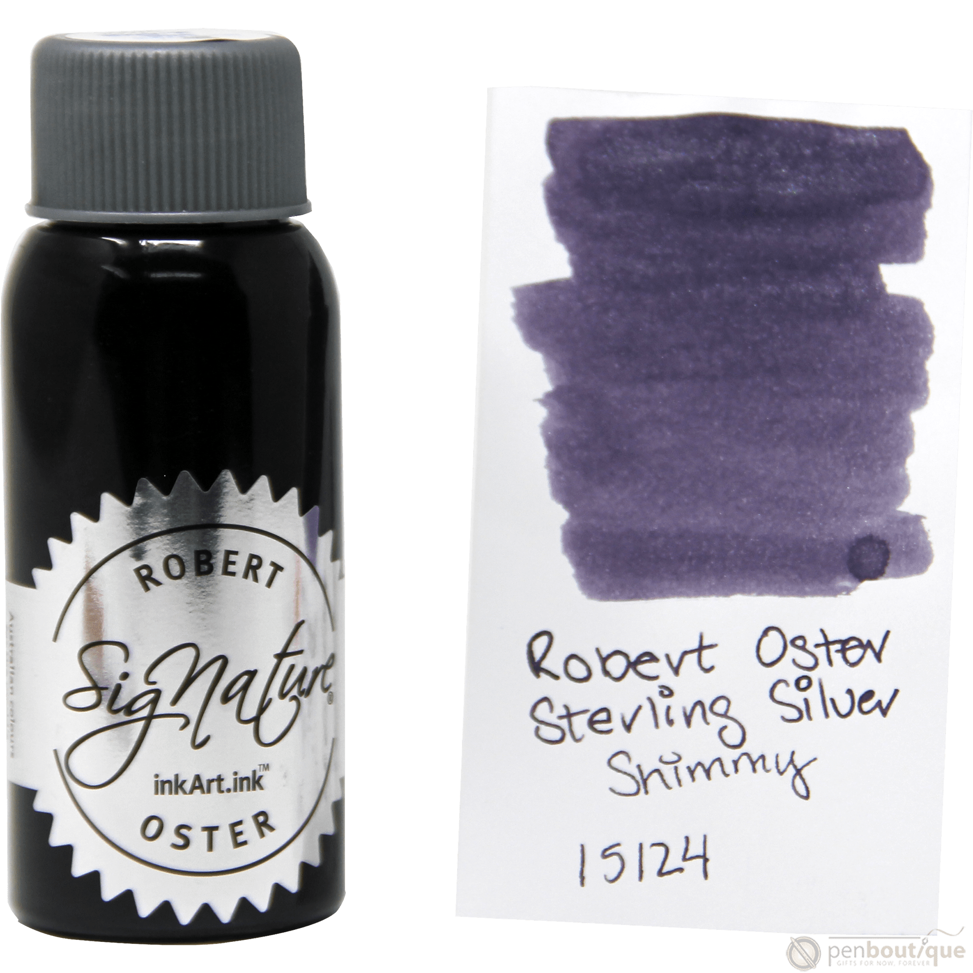Robert Oster Shake'N'Shimmy Ink Bottle - Sterling Silver - 50ml - Pen Boutique Ltd