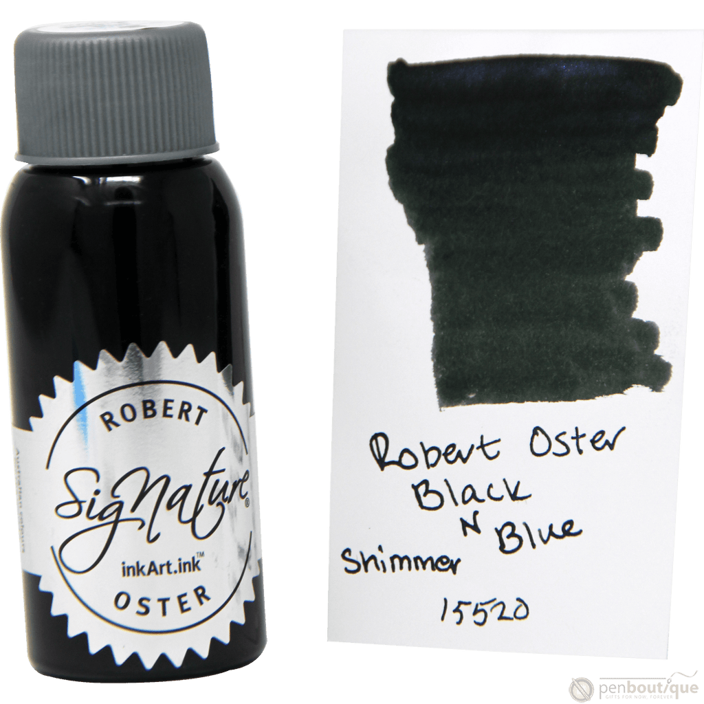 Robert Oster Shake'N'Shimmy Ink Bottle - Black'N'Blue - 50ml - Pen Boutique Ltd