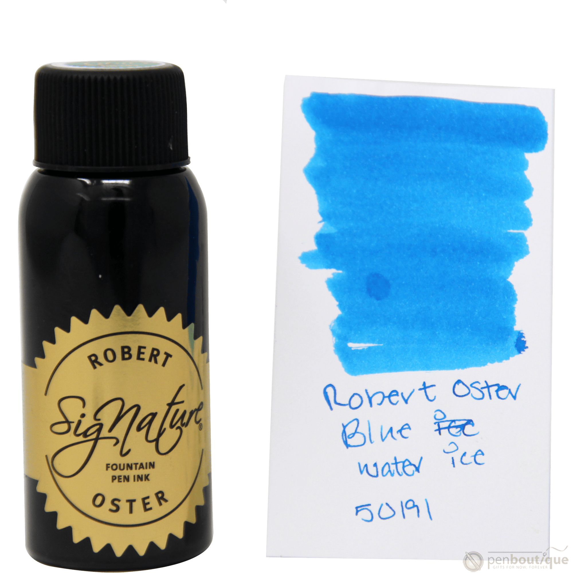 Robert Oster Signature Ink Bottle - Blue Water Ice - 50ml - Pen Boutique Ltd