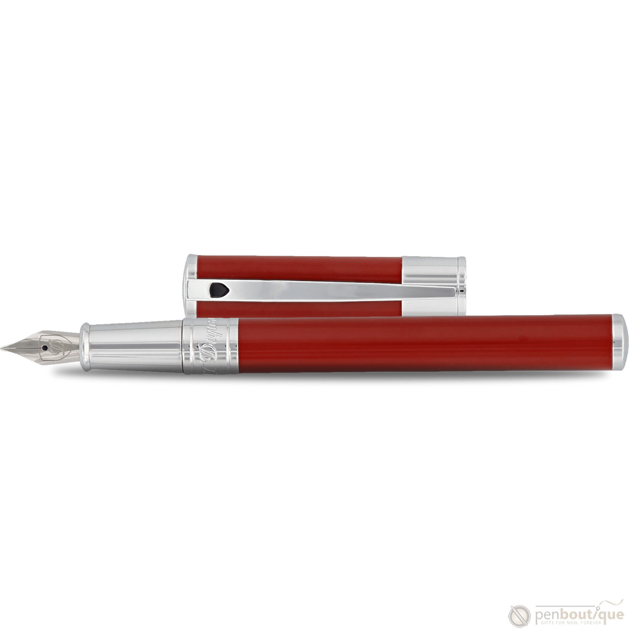 S T Dupont D - Initial Fountain Pen - Scarlet Red - Pen Boutique Ltd
