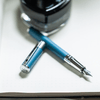 S T Dupont D - Initial Fountain Pen - Shark Blue - Pen Boutique Ltd