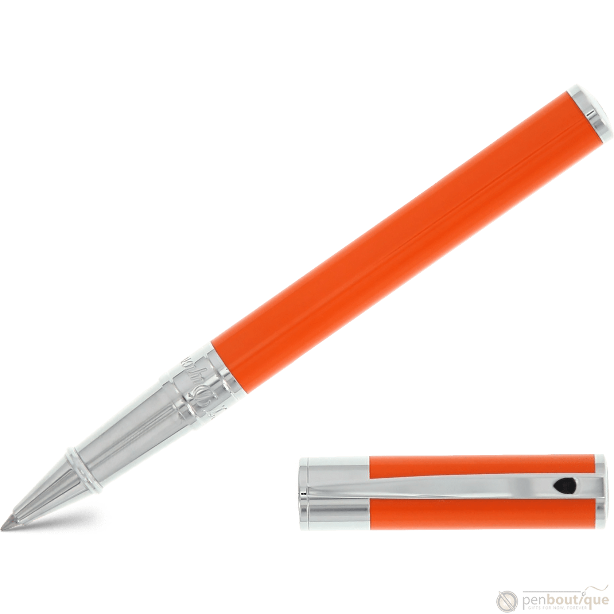S T Dupont D-Initial Rollerball Pen - Orange - Pen Boutique Ltd