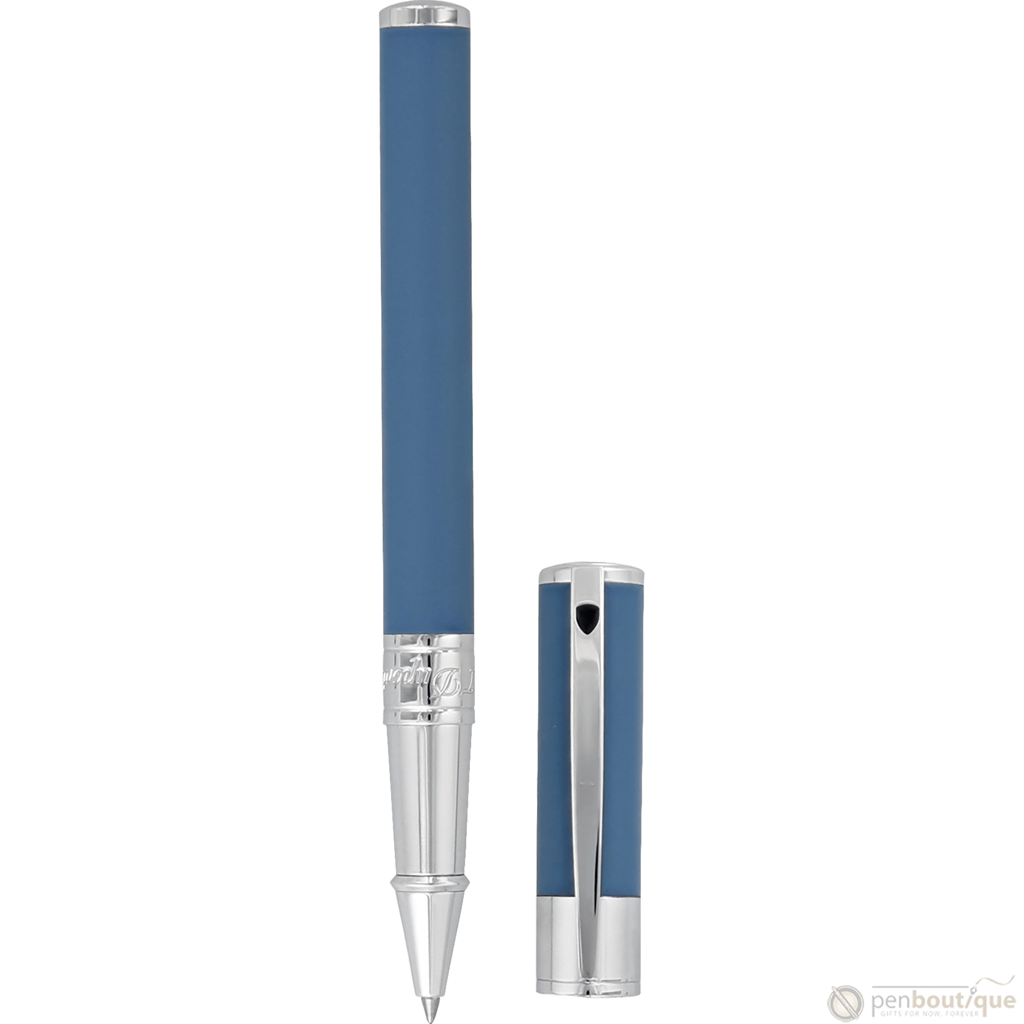 S T Dupont D - Initial Rollerball Pen - Shark Blue - Pen Boutique Ltd